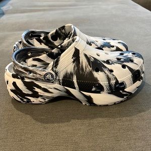 Black and White Marble Crocs Clogs for Sale!